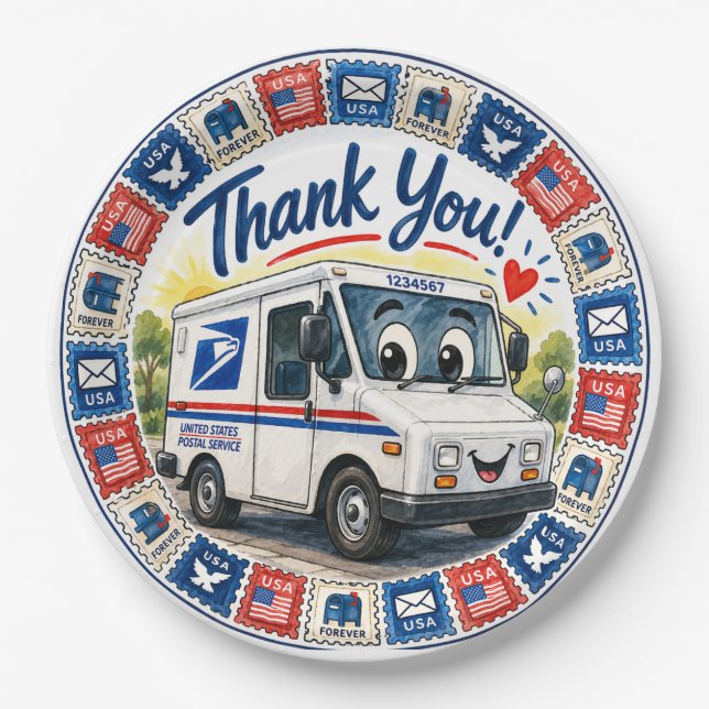 Postal Workers Appreciation  Paper Plates (Front)