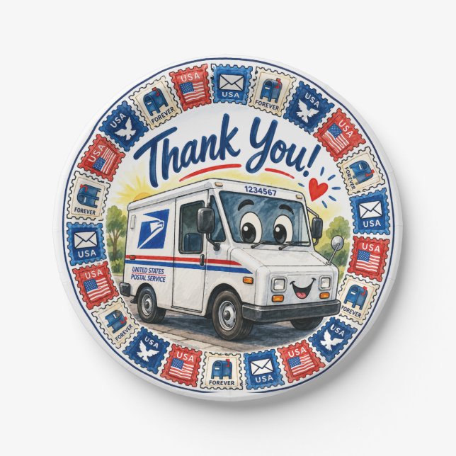 Postal Workers Appreciation  Paper Plates (Front)