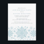 POSTCARD 18th Birthday Blue Snowflake Invitation<br><div class="desc">Very elegant blue watercolor snowflakes create a pretty border along the bottom of this adult birthday invitation. Modern and minimalist design has an open and airy feel. The contemporary aesthetic will appeal to people of all ages.</div>