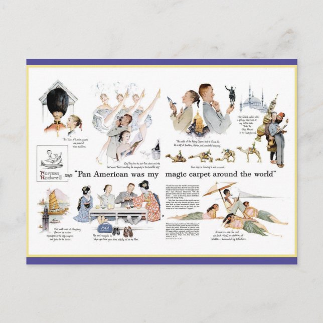 Postcard - 1956 PanAmerican Airways magazine ad. (Front)