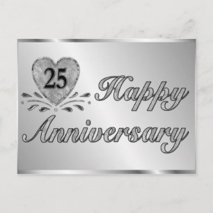 Postcard - 25th Anniversary - Silver