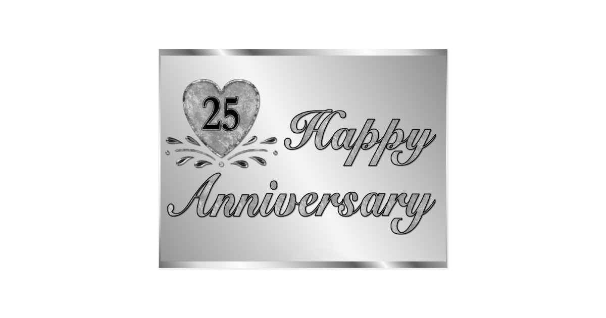 Postcard 25th Anniversary Silver