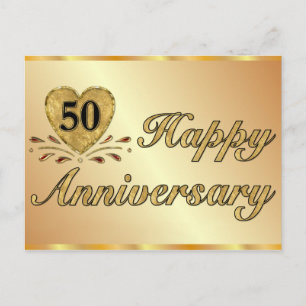 Postcard - 50th Anniversary - Gold
