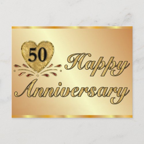 Postcard _ 50th Anniversary _ Gold