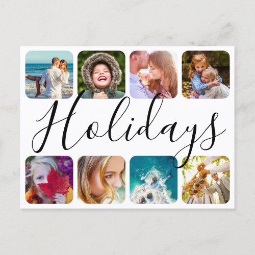 Postcard 8 Photo Holidays Rounded Template