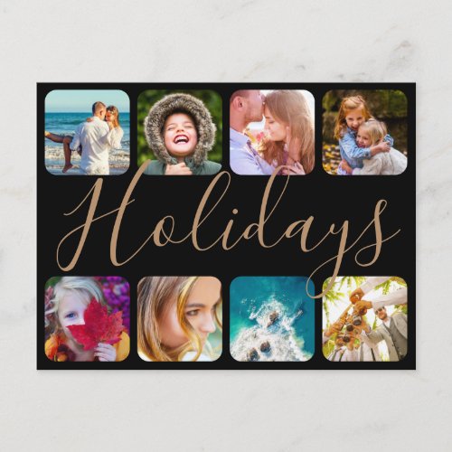 Postcard 8 Photo Holidays Rounded Template