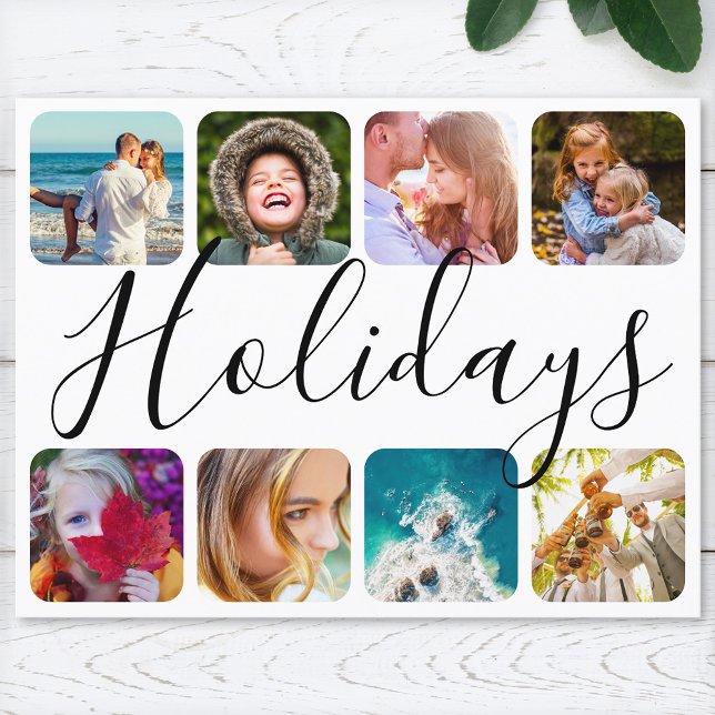 Postcard 8 Photo Holidays Rounded Template (Creator Uploaded)