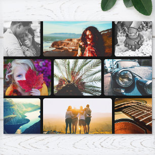 Postcard 9 Photo Template Rounded Frame Collage