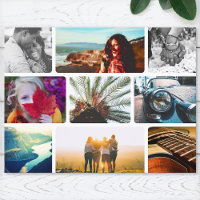 Postcard 9 Photo Template Rounded Frame Collage