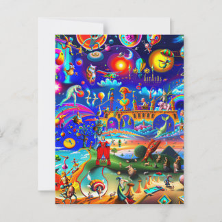 Postcard A world of strange characters