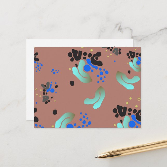 Postcard Abstract Colorful Blobs Fun  (Front/Back In Situ)