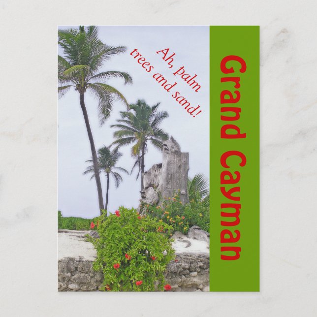 POSTCARD,"AH, PALM TREES & SAND" /GRAND CAYMAN POSTCARD (Front)