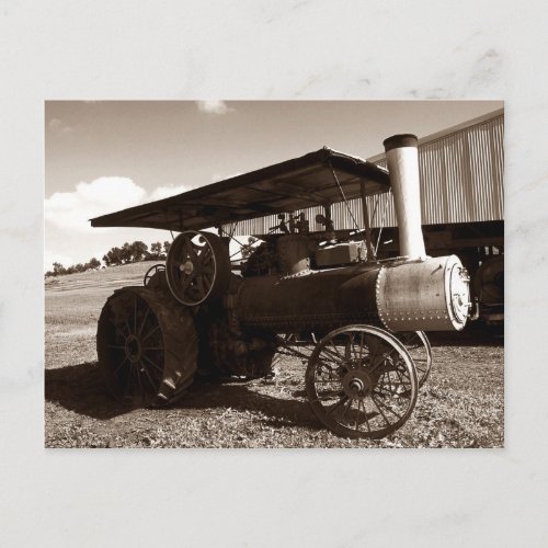 Postcard  An Antique Tractor On a Summer Day