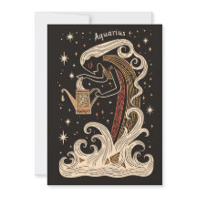 Postcard - Aquarius Celestial Zodiac Art
