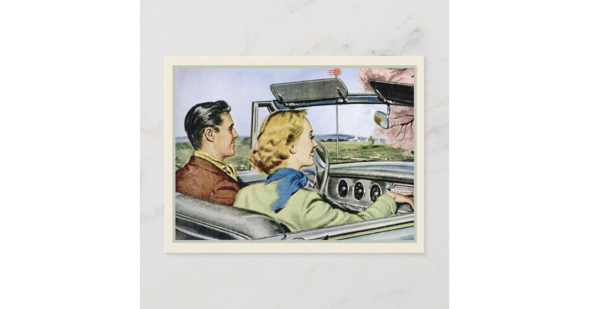 Postcard Art with Cool Vintage Illustration