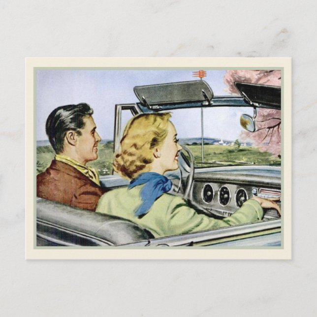 Postcard Art with Cool Vintage Illustration (Front)