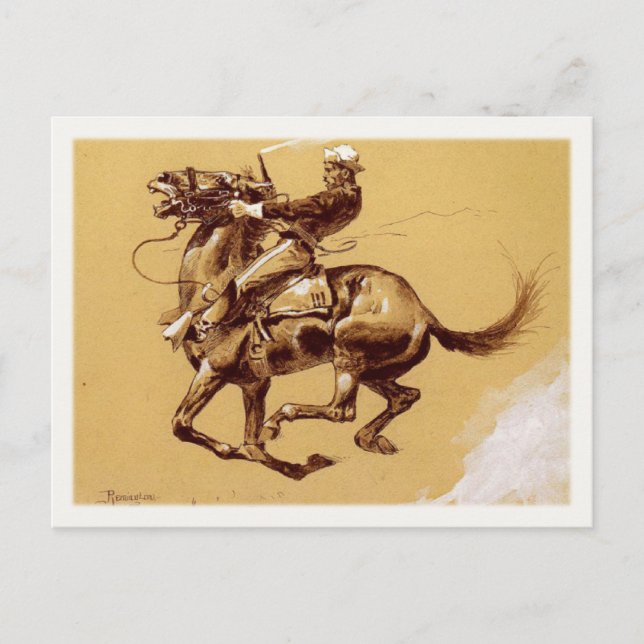Postcard Art With Frederic Remington Painting (Front)