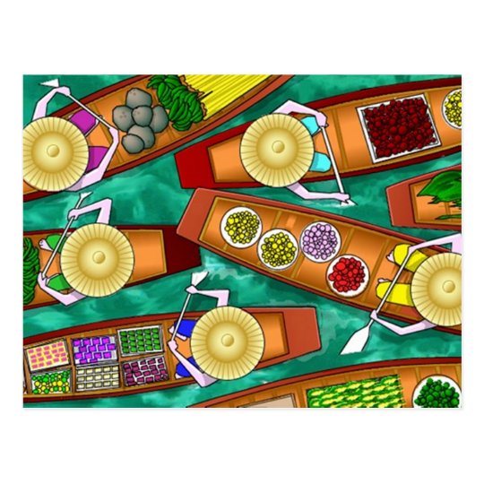 POSTCARD ~ ASIAN PRODUCE FOODS STORE OPEN BUSINESS