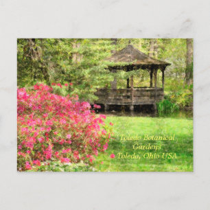 POSTCARD, "AZALEAS AND GAZEBO, TOLEDO BOTANICAL GA POSTCARD