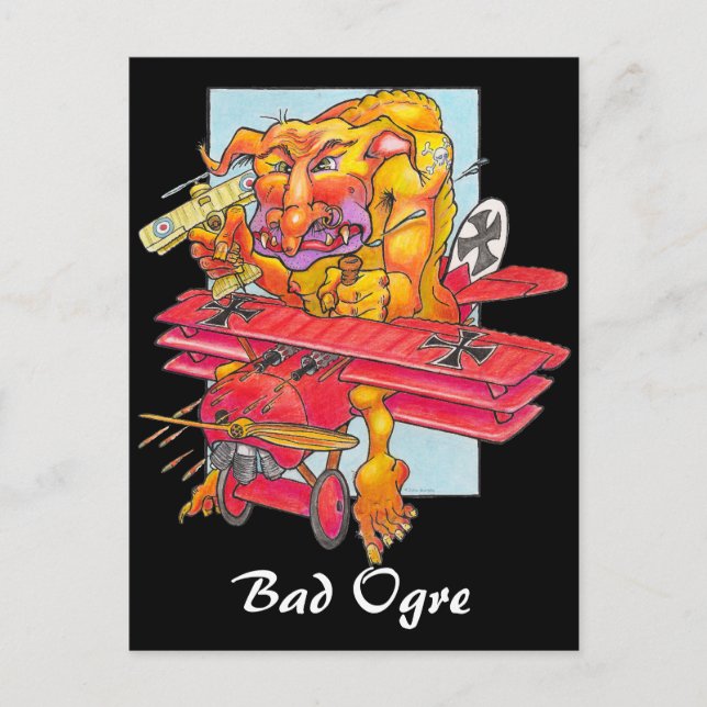 Postcard - Bad Ogre - black background (Front)