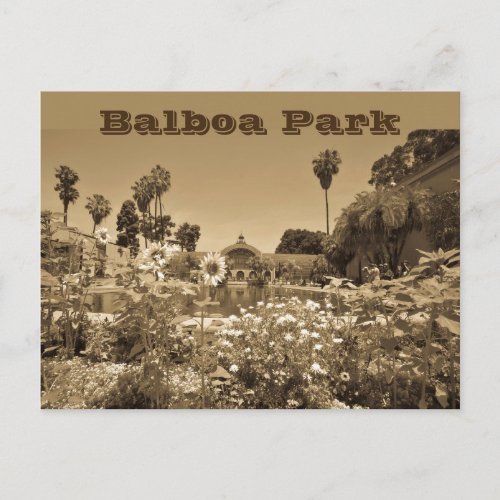 Postcard Balboa Park Sepia Tone