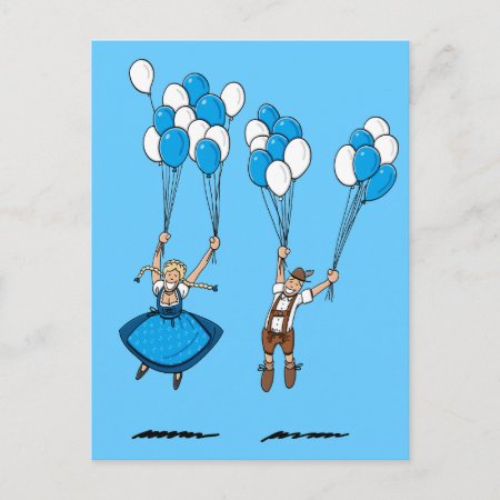 Postcard Balloons Beer Festival Couple