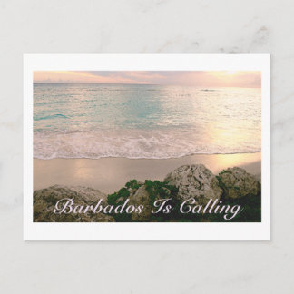 POSTCARD/"BARBADOS IS CALLING"/SOFT MUTED COLORS POSTCARD