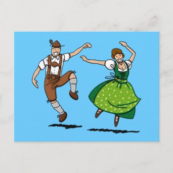Postcard Bavarian Beer Festival Couple Dancing by frankramspott at Zazzle