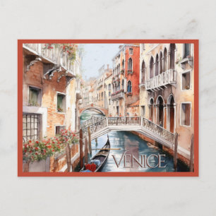 POSTCARD Beautiful Watercolor of Venice Travel