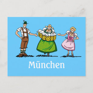 Postcard BEER FESTIVAL München Beer Waitress