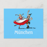 Postcard Beer Festival M&#252;nchen Dancing Couple at Zazzle
