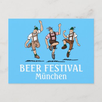 Postcard Beer Festival München Dancing Lederhosen by frankramspott at Zazzle