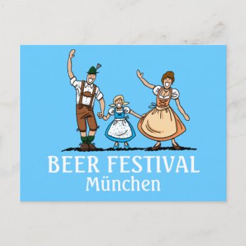 Postcard Beer Festival München Happy Family by frankramspott at Zazzle