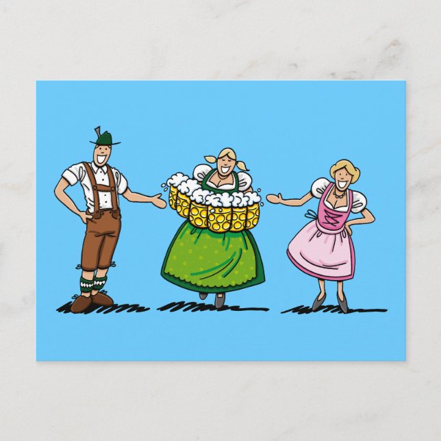Postcard BEER FESTIVAL Welcome Waitress Beer Stein (Front)