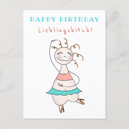 Postcard Birthday Happy Birthday favorite bitch