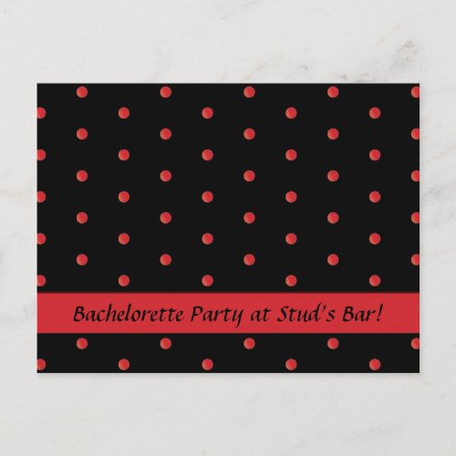 Postcard Black and Red Dots Announcement Postcard