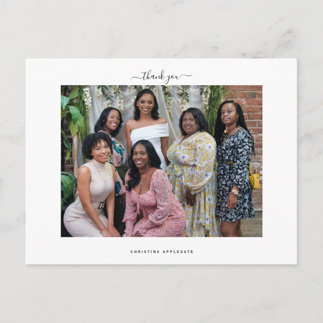 Postcard Blank Bridal Shower Photo Thank You (Front)