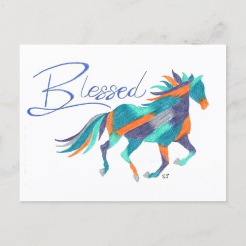 Postcard Blessed Horse by Sherry Jarvis