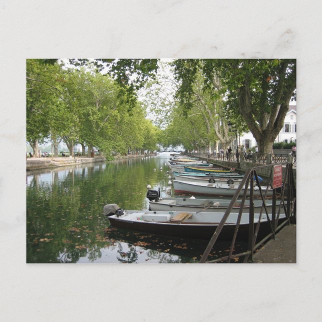 Postcard: Boats, Canal, Lake Annecy, France Postcard (Front)
