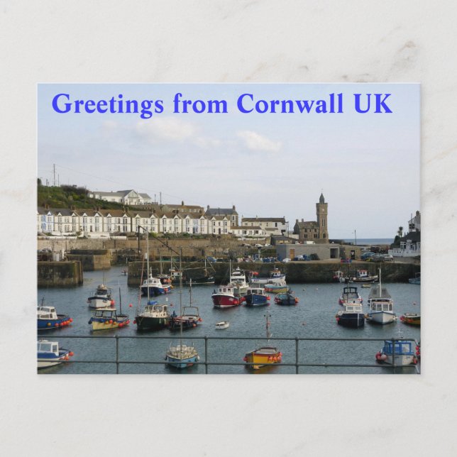 POSTCARD - Boats in the village harbour Cornwall (Front)