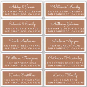Postcard Calligraphy Wedding Guest Address Labels