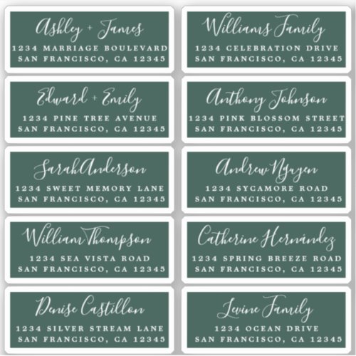 Postcard Calligraphy Wedding Guest Address Labels