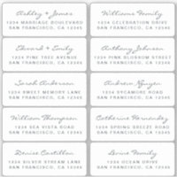 Postcard Calligraphy Wedding Guest Address Labels