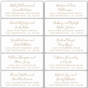 Postcard Calligraphy Wedding Guest Address Labels