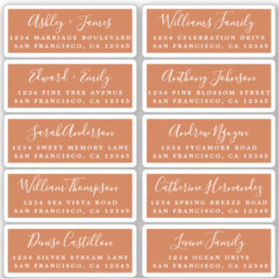 Postcard Calligraphy Wedding Guest Address Labels