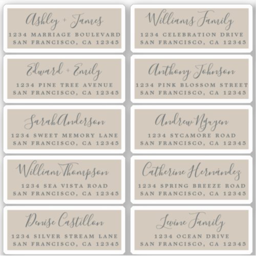 Postcard Calligraphy Wedding Guest Address Labels