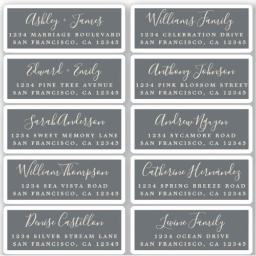 Postcard Calligraphy Wedding Guest Address Labels