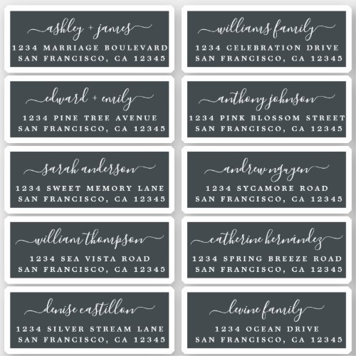 Postcard Calligraphy Wedding Guest Address Labels