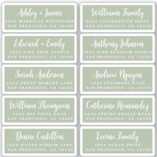 Postcard Calligraphy Wedding Guest Address Labels
