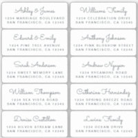 Postcard Calligraphy Wedding Guest Address Labels